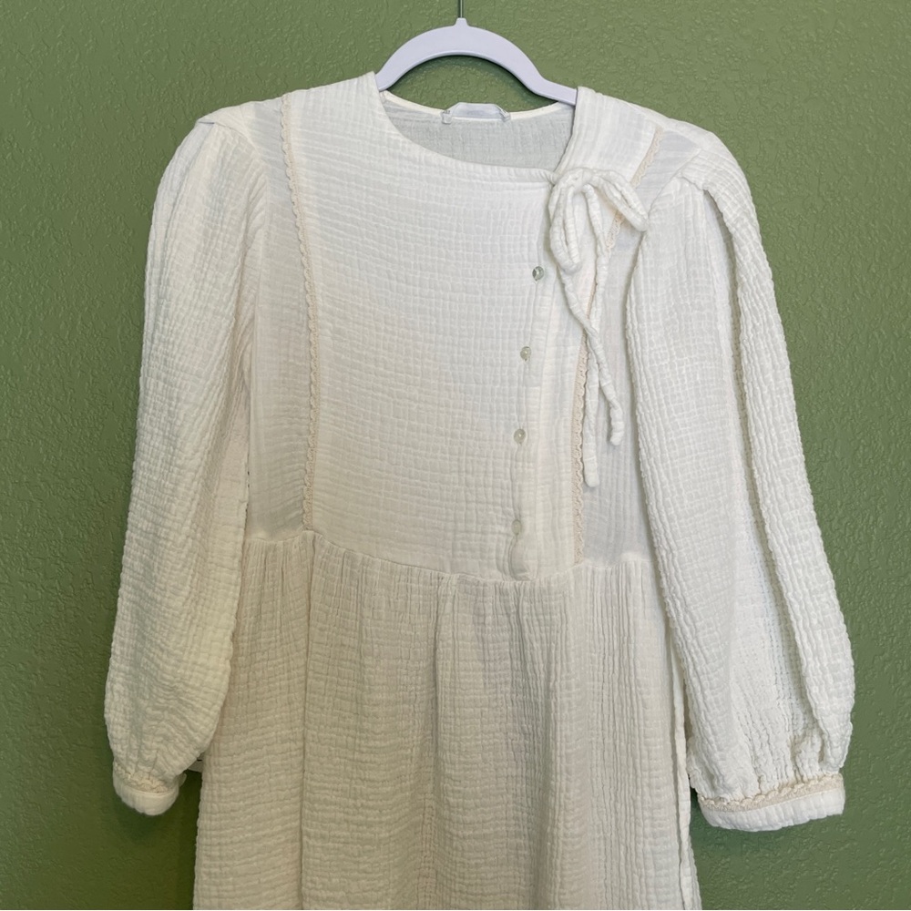 Mango Textured Cotton Dress Size 2 - Picture 6 of 12